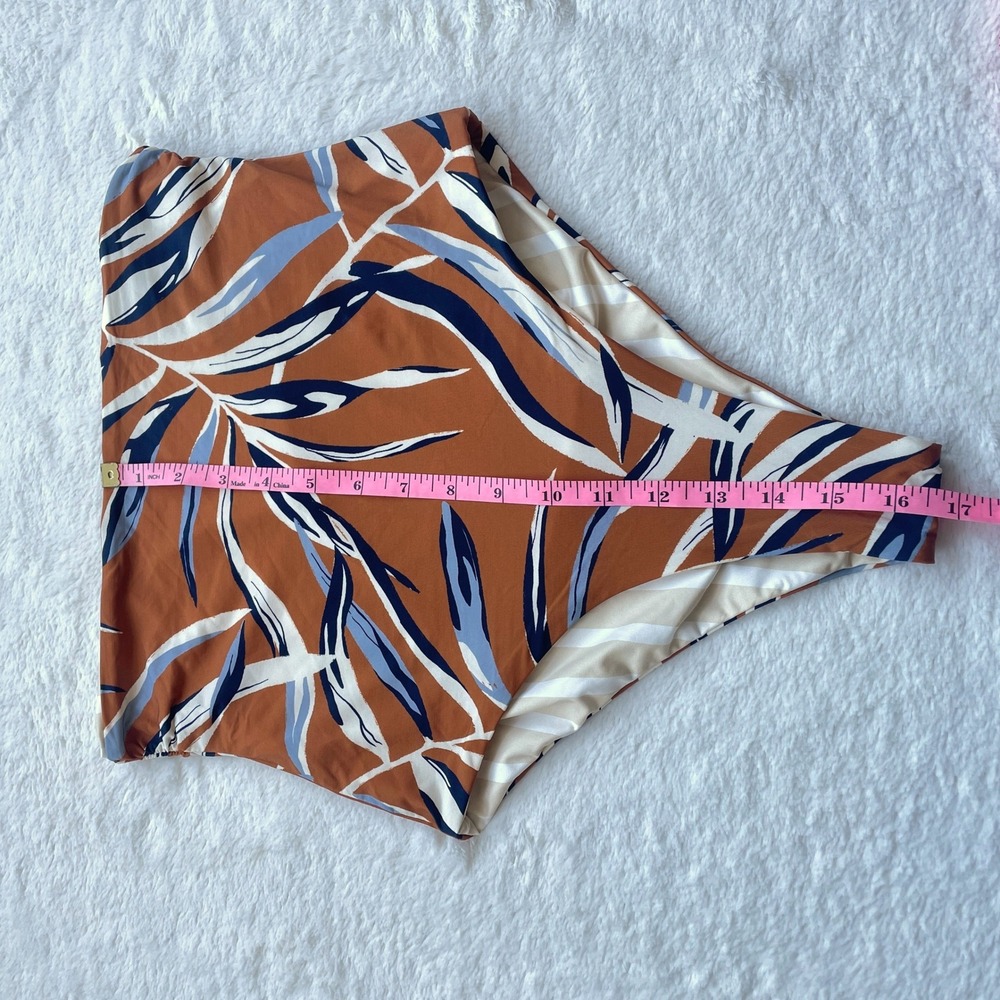NWT Cala de la Cruz Scarlet High Waisted Bikini Bottoms Palmanaran Palm Medium - Picture 5 of 9